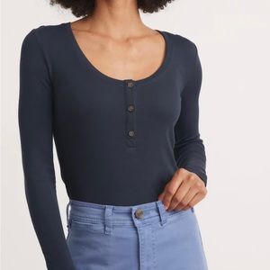 Marine Layer Lexi Rib Henley - Women’s XS - Parisian Night